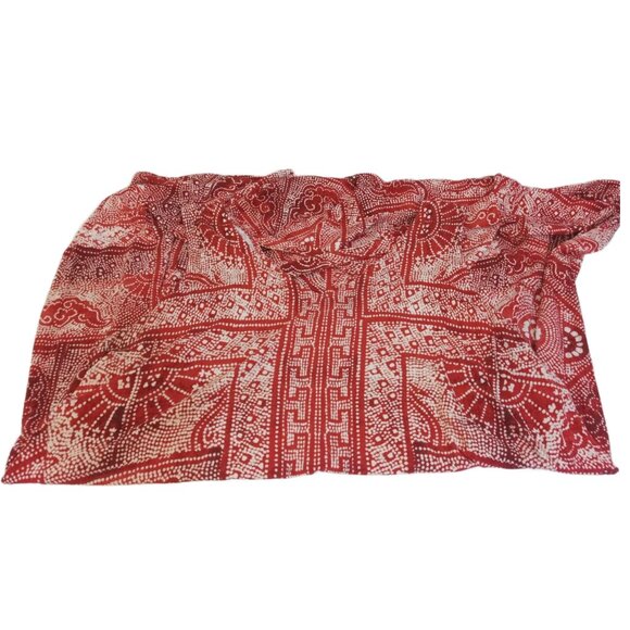 Style And Co Summer Dress Women's Size 2X Red White Peep Hole Back Fit Flare - Picture 2 of 8